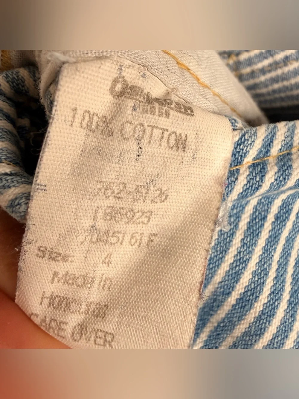 Vtg Oshkosh B'Gosh Railroad Striped Denim Cotton Overalls Size 4T